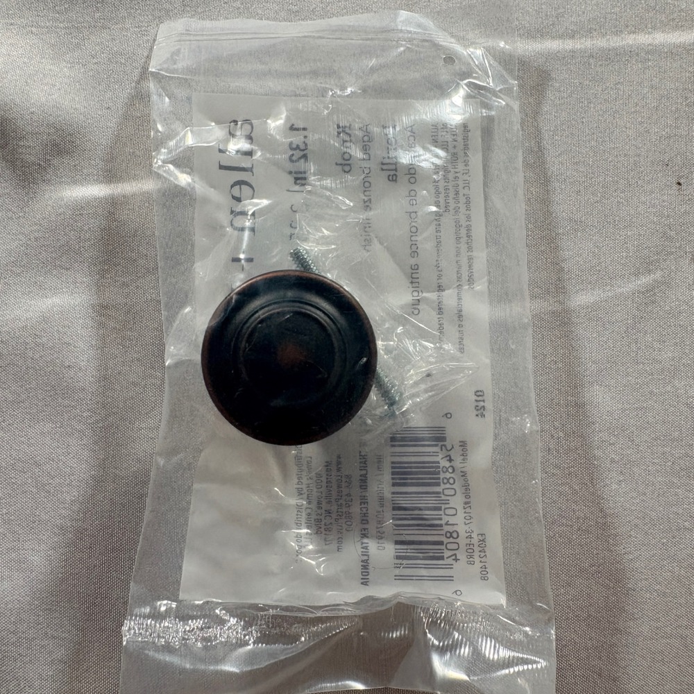 Allen + Roth Cabinet Knob 1.32 in Aged Bronze Round Drawer Pull Z107-34-EORB